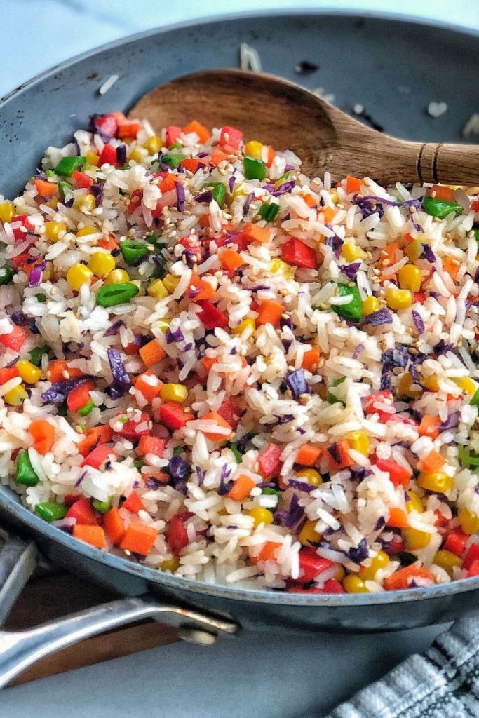 Easy Rice Cooker Fried Rice with Eggs - A Peachy Plate