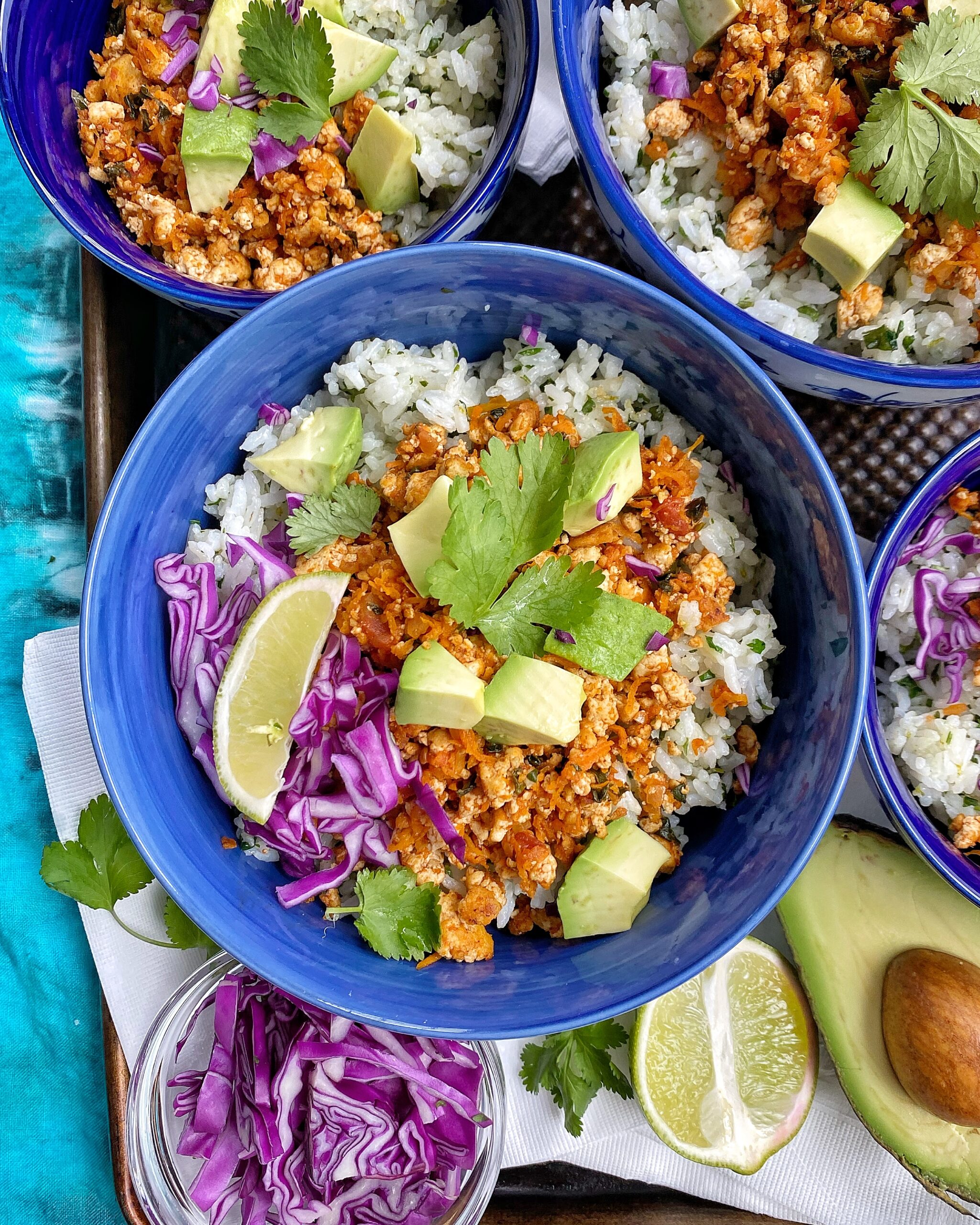 Easy Tofu Burrito Bowl Meal Prep