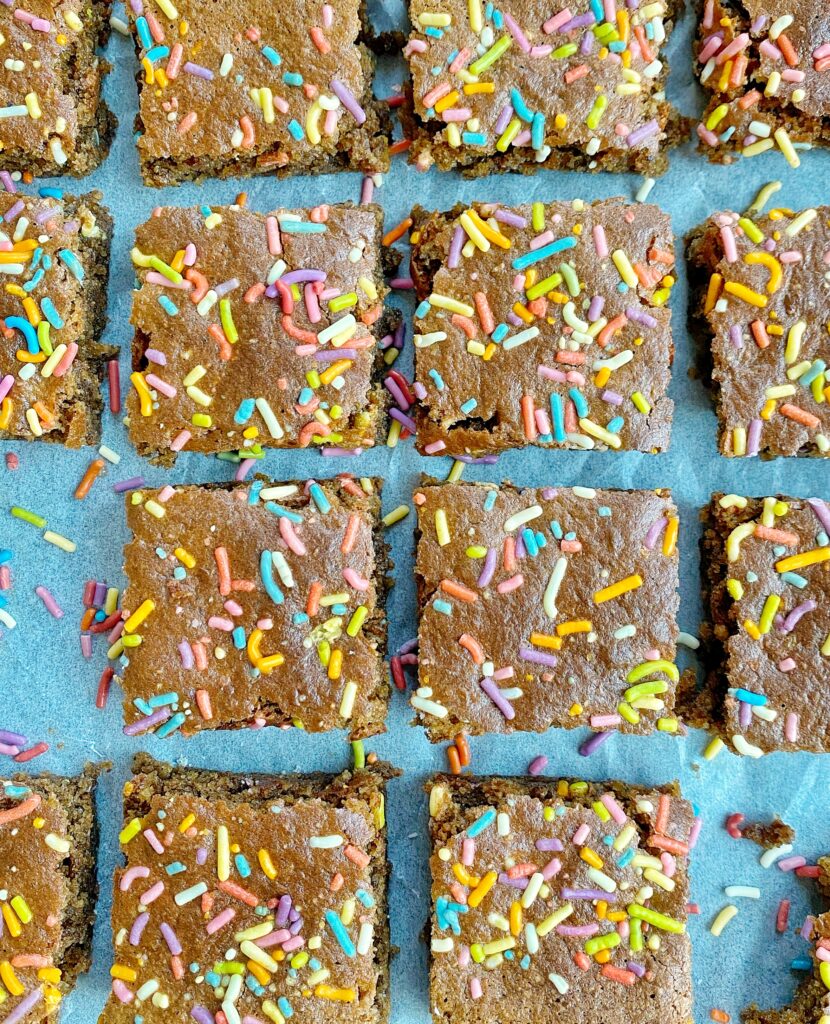 Almond Butter Birthday Cake Blondies - Happy Kids Kitchen by